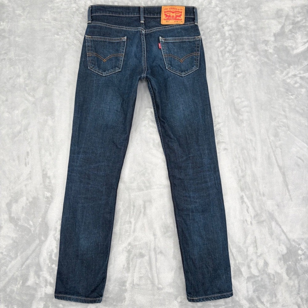 Levi's Jeans Mens 30x32 (Fits 30x30) Dark Wash 511 Slim Fit Classic Stretch - Picture 12 of 14
